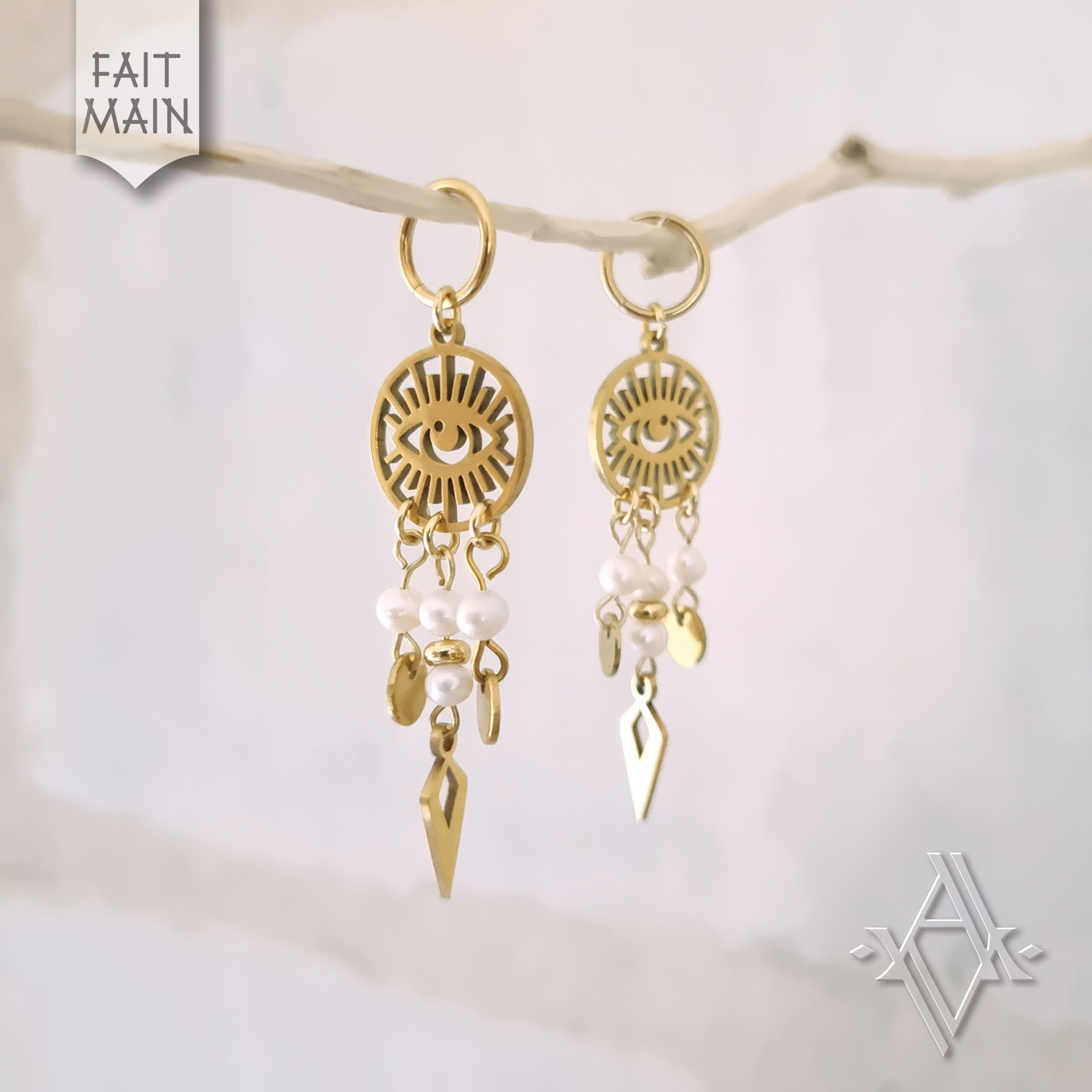 Boucle d'oreille Ojibwe Artefact de Vala