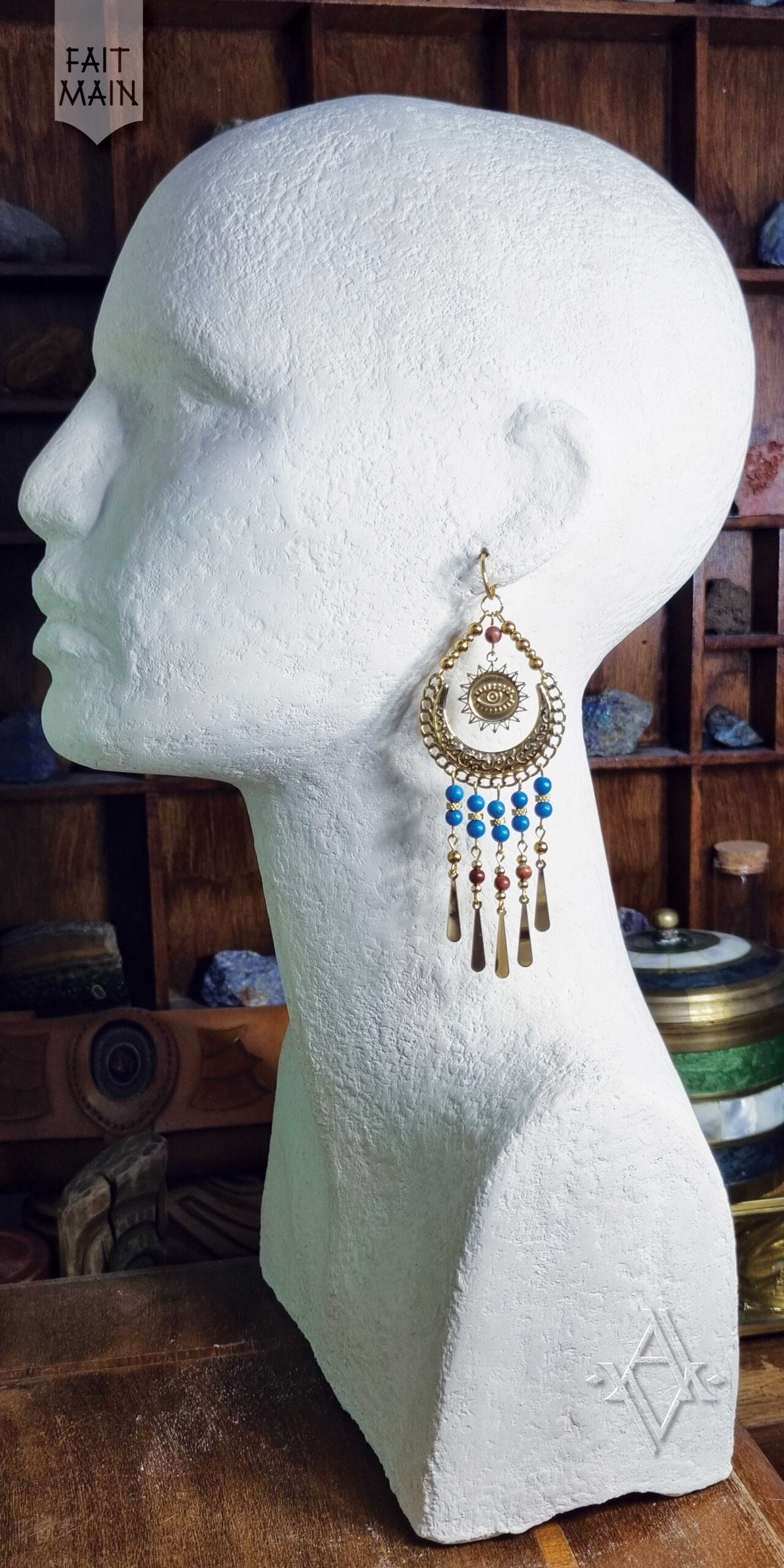 boucle d'oreille bohème portée