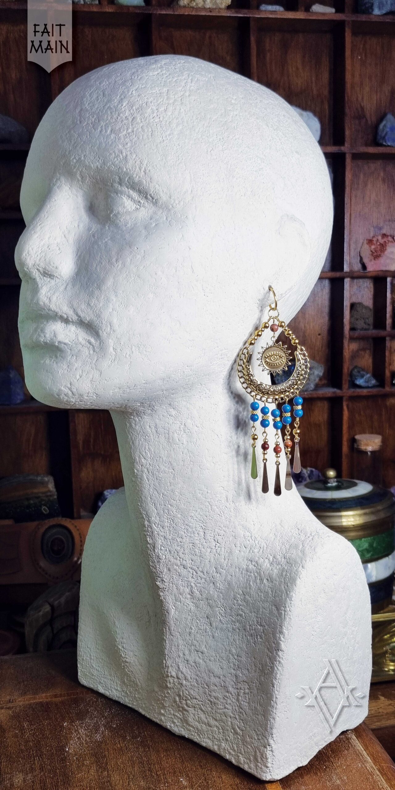 boucle d'oreille bohème portée