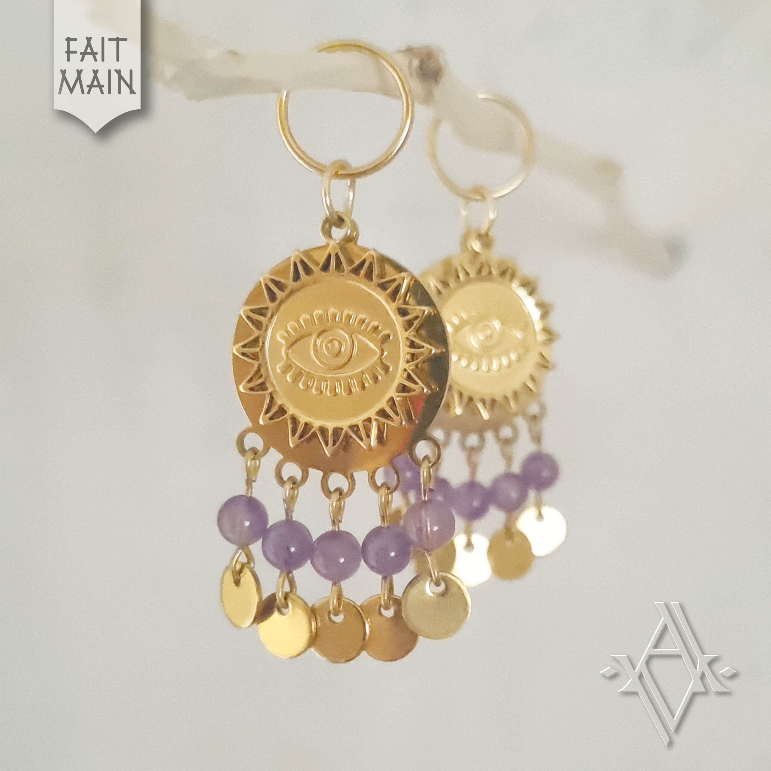 boucles d'oreilles Esméralda artefact de vala