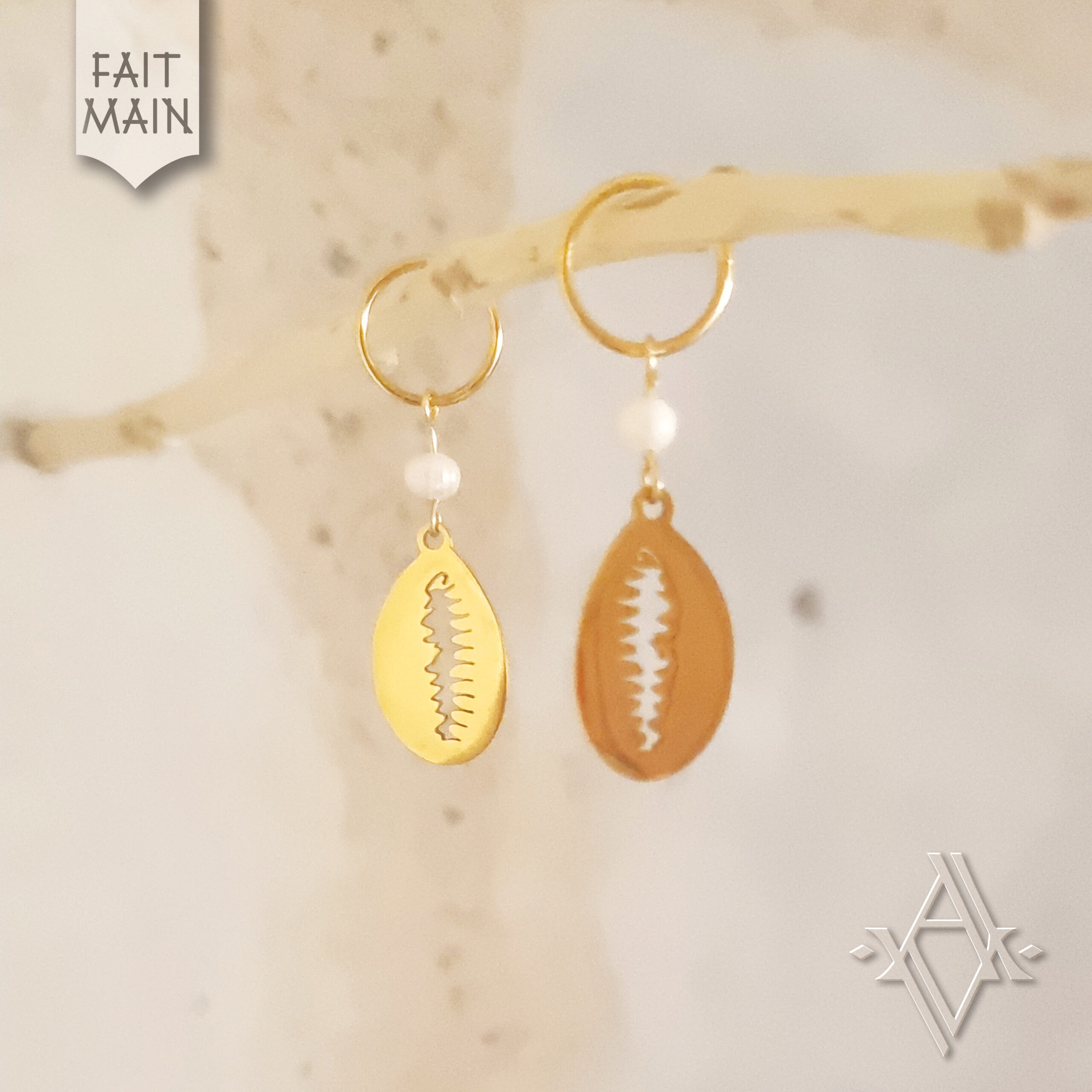 Boucles d'oreille Cauri Artefact de Vala