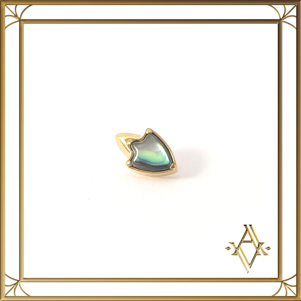 Piercing titane doré nacre abalone Odyssée Artefact de Vala