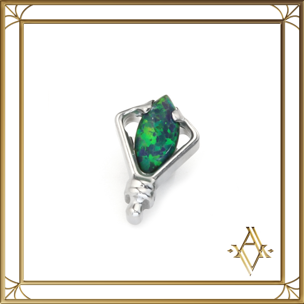 Piercing titane argenté opale Sceptre Artefact de Vala