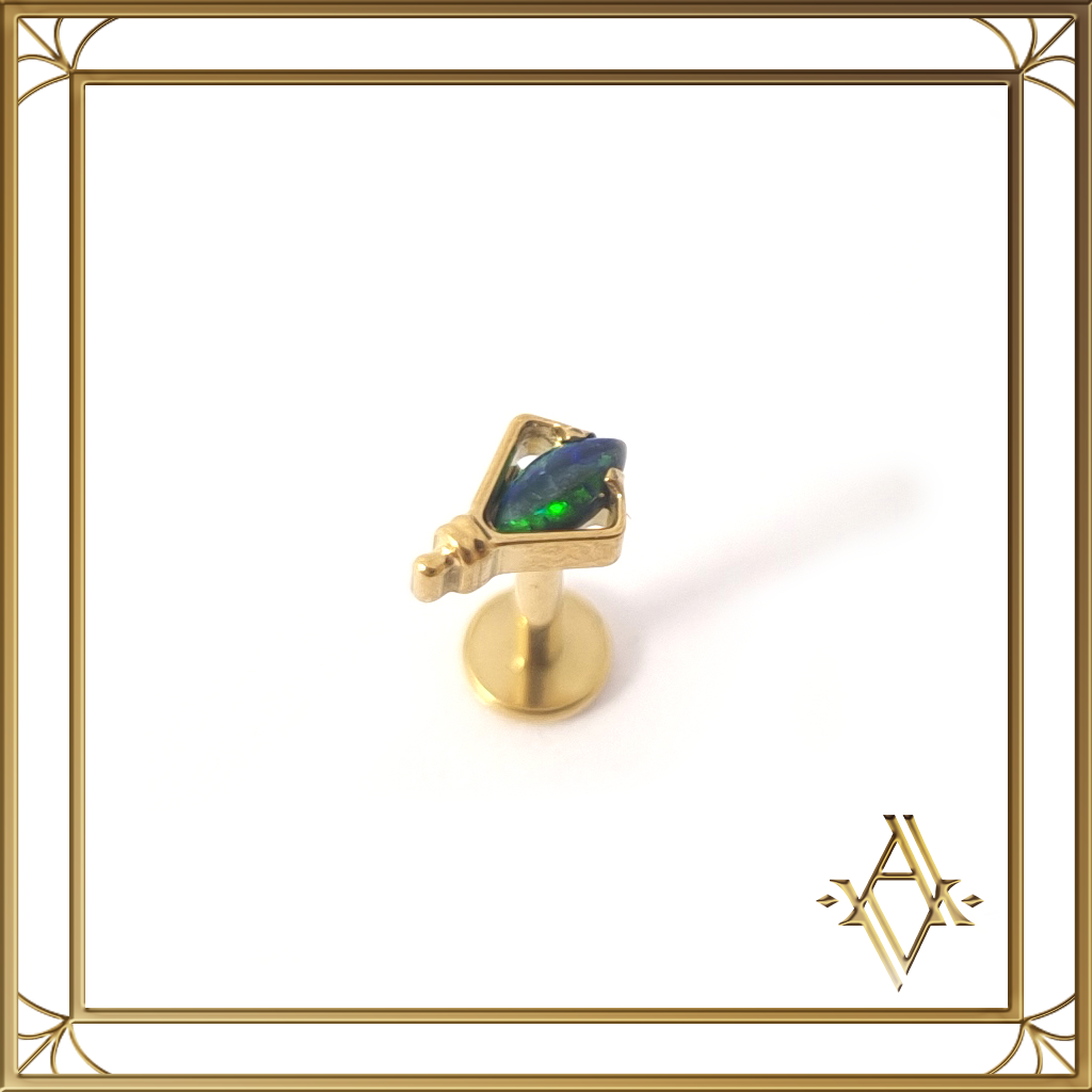 Piercing titane doré opale Sceptre Artefact de Vala