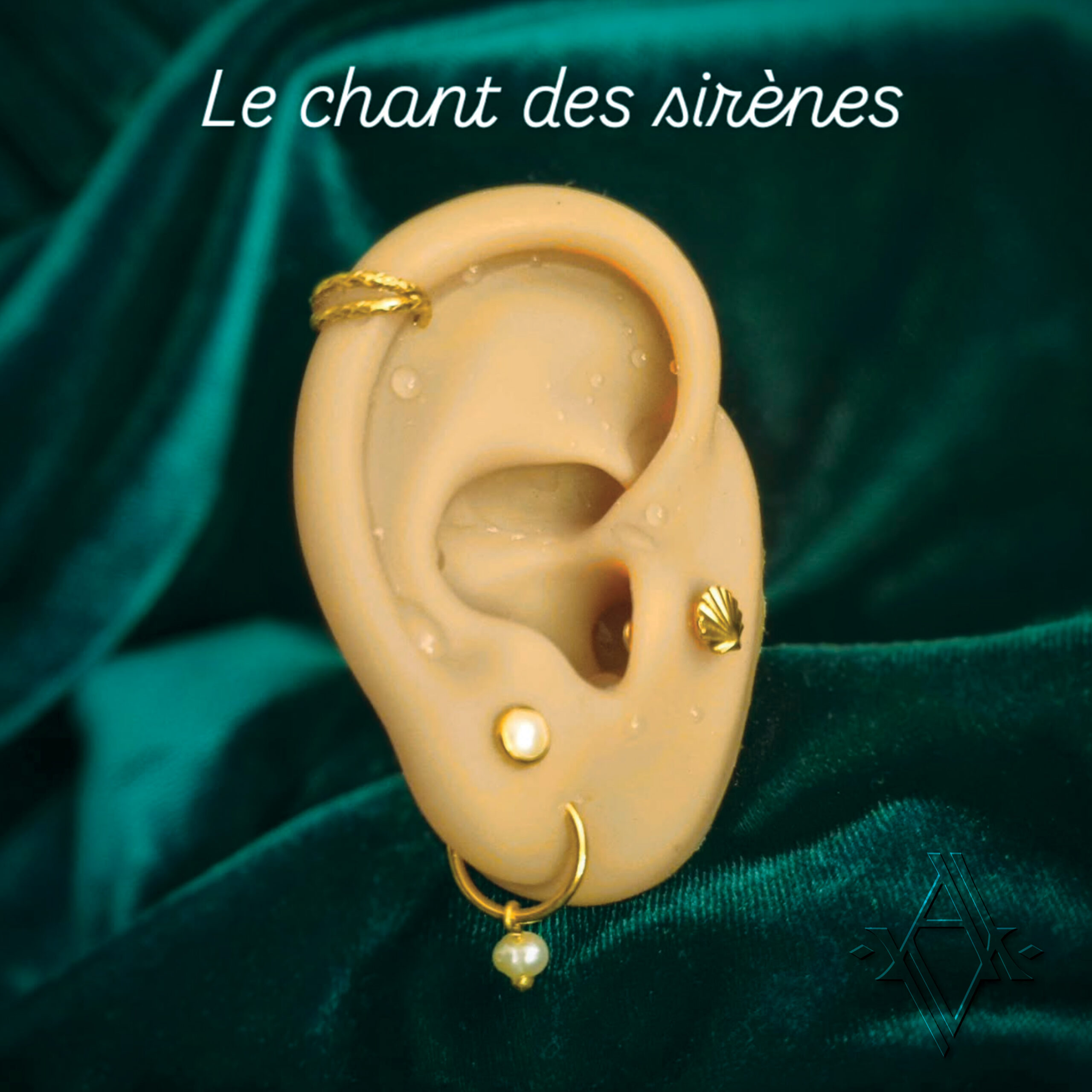 charm boucle d'oreille perle acier inoxydable portée
