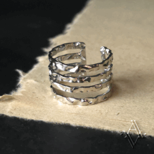 bague ziggurats argente artefact de vala