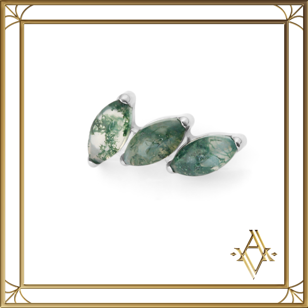 Piercing titane Agate mousse épi Artefact de Vala