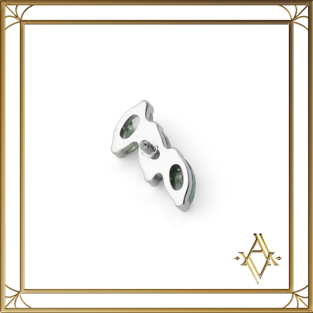 Piercing titane Agate mousse épi Artefact de Vala