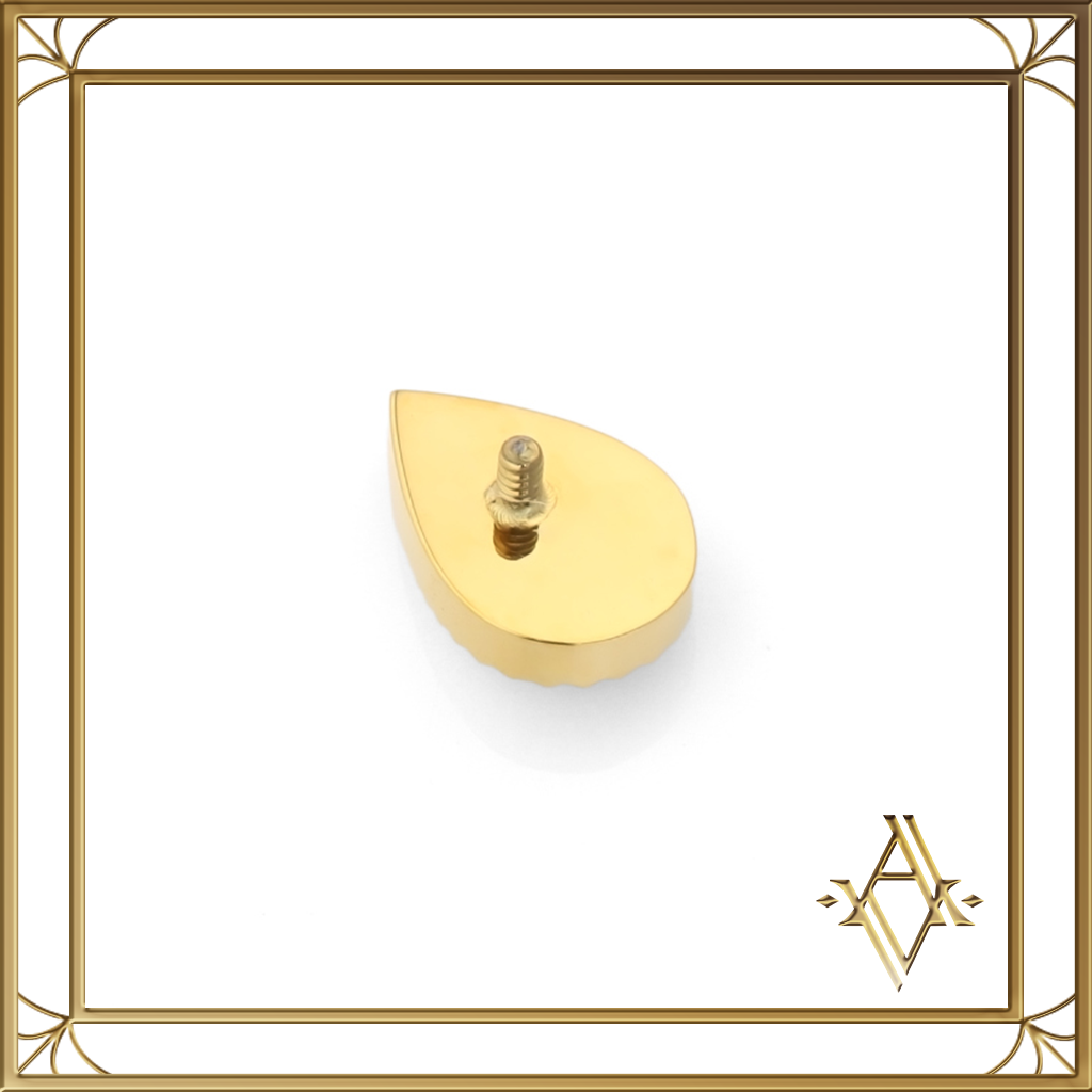 Piercing titane Agate mousse goutte doré Artefact de Vala