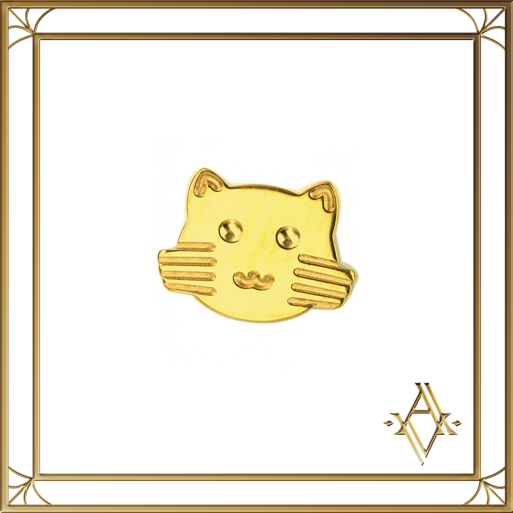 Boucles d'oreilles piercing titane doré chaton Artefact de Vala