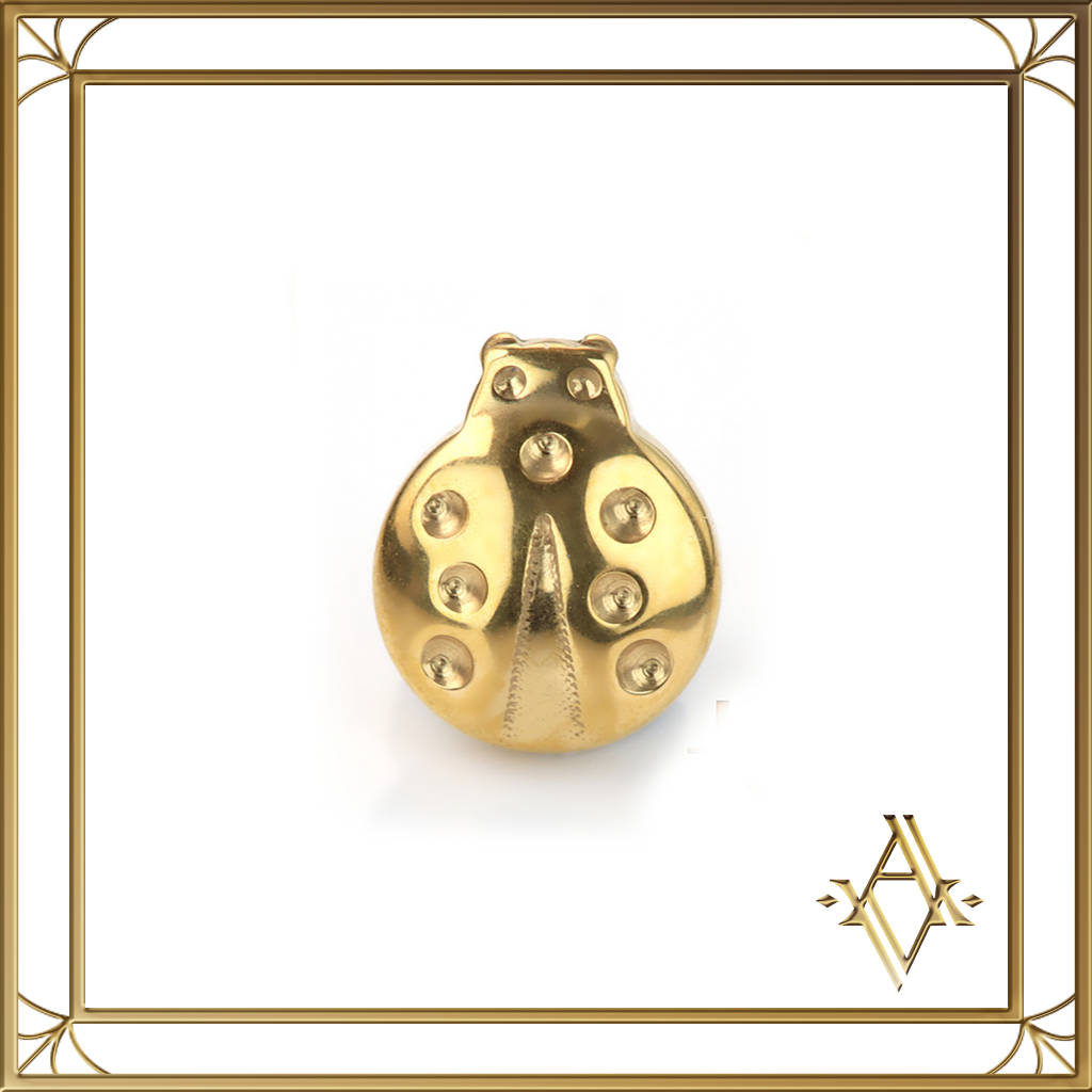 Boucles d'oreilles piercing titane doré coccinelle Artefact de Vala