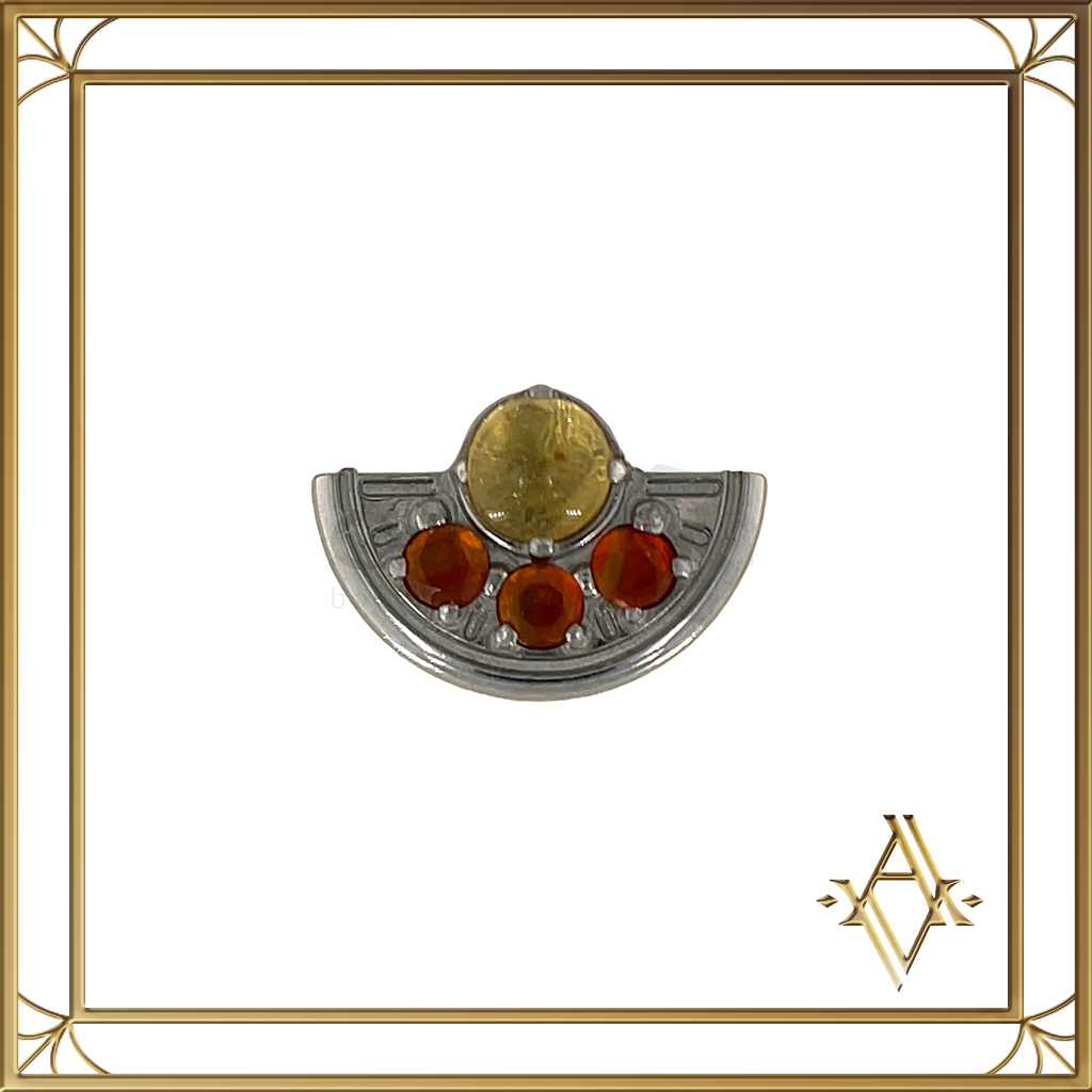 Êtres sacrés ambre agate rouge titane Artefact de Vala