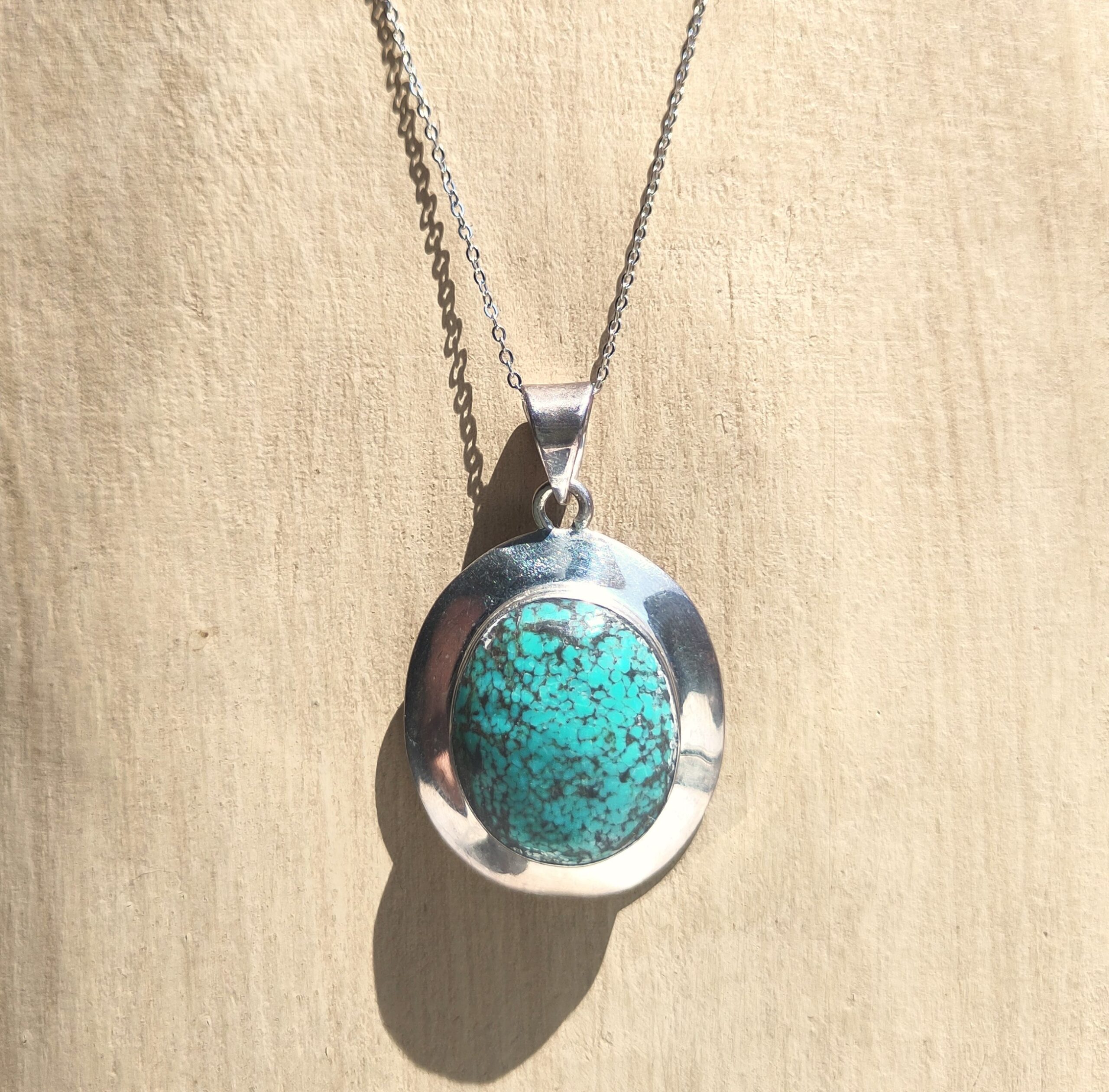 Collier turquoise d'inde argent 925 artefact de vala