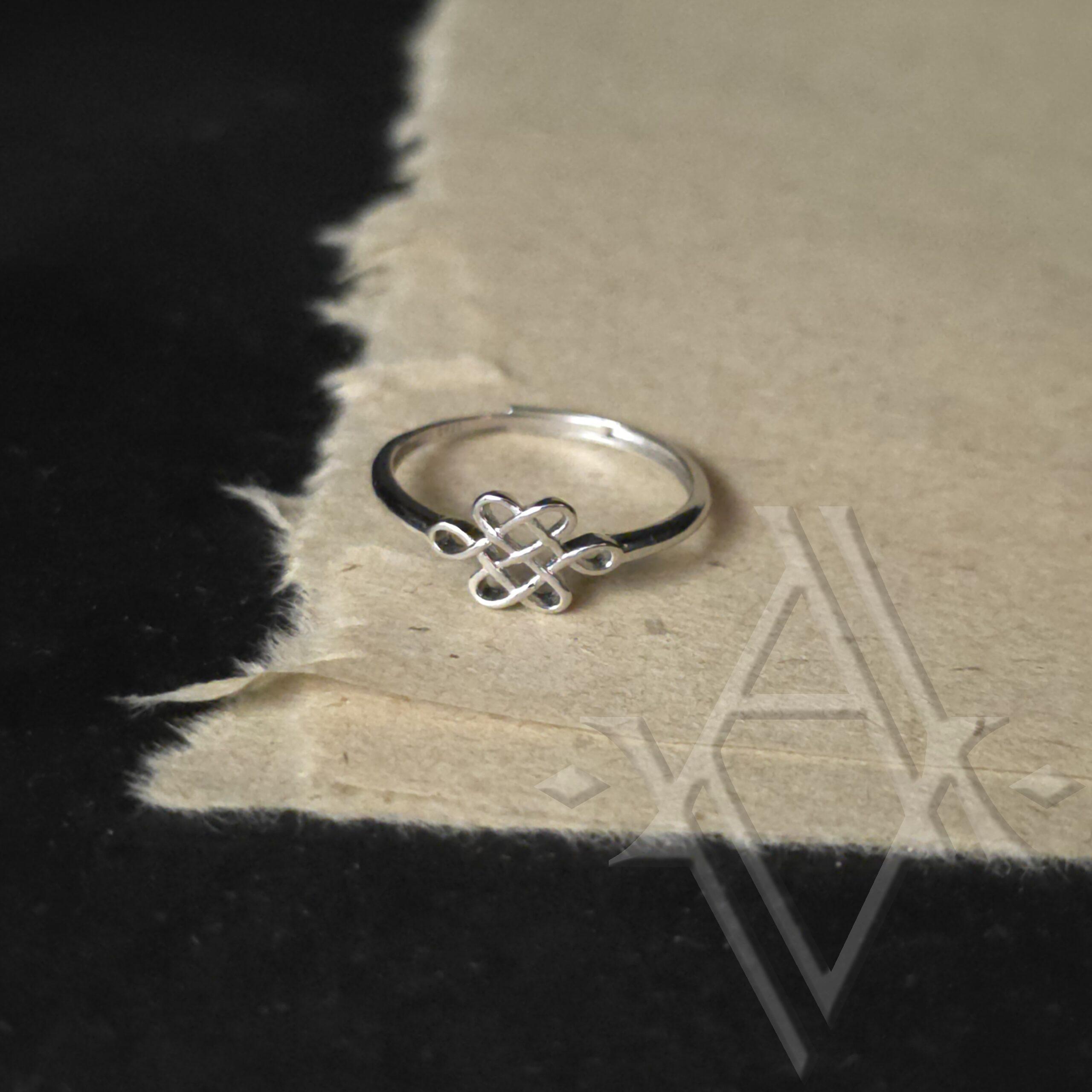 Bague argent 925 nœud d'éternité réglable artefact de vala