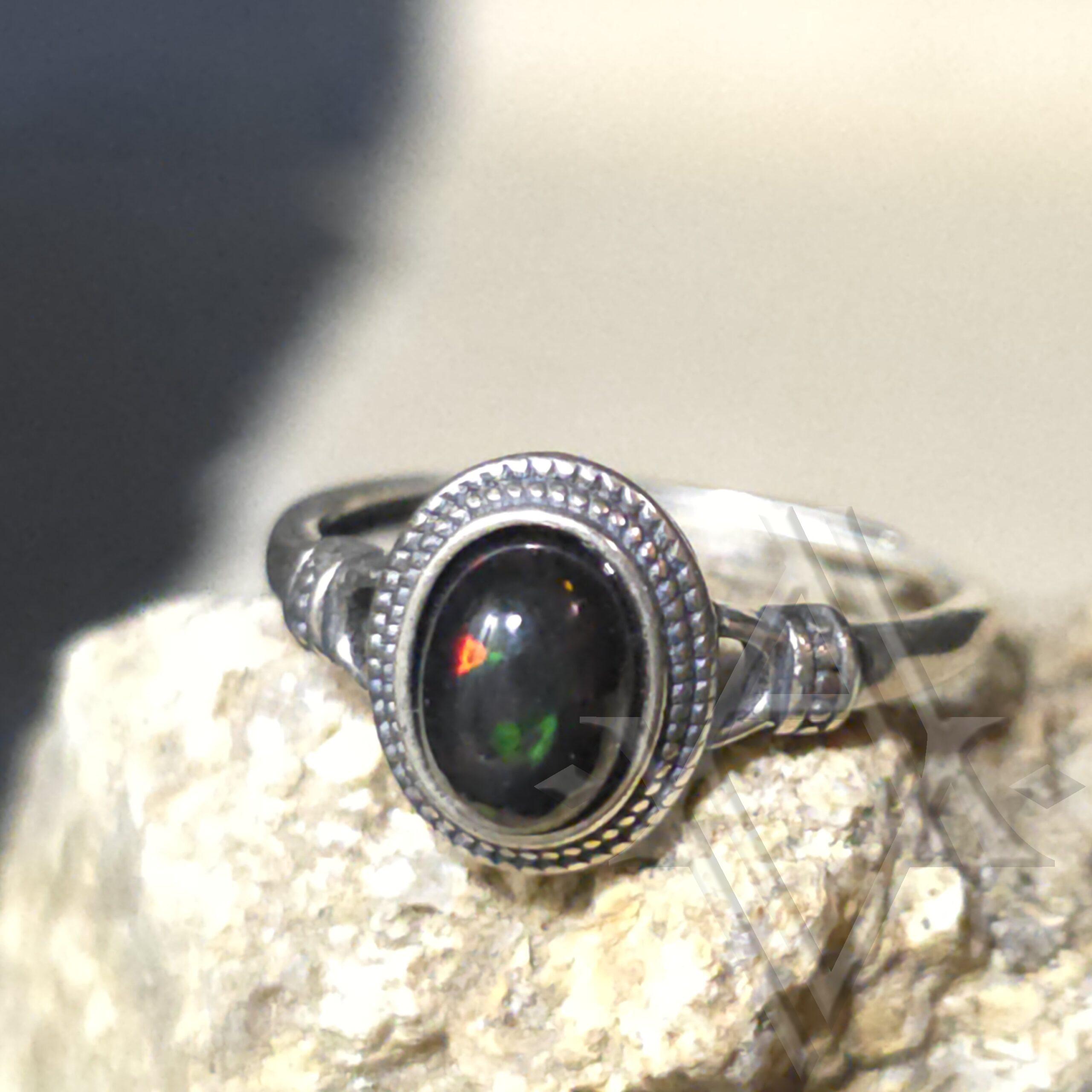 Bague argent 925 opale reglable artefact de vala