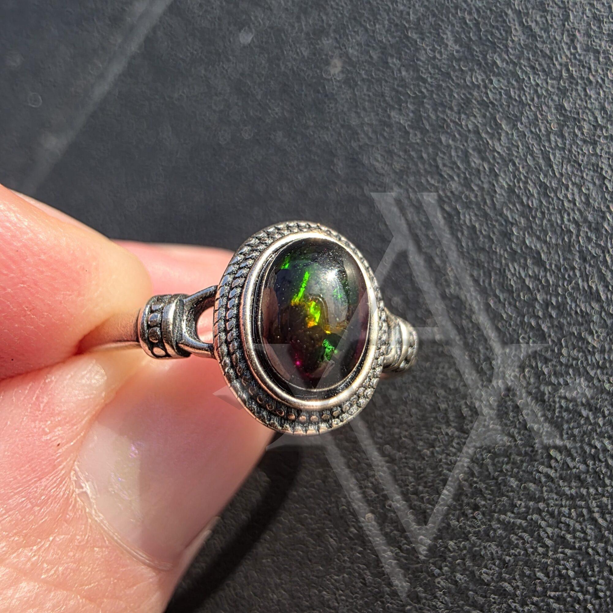 Bague argent 925 opale reglable artefact de vala