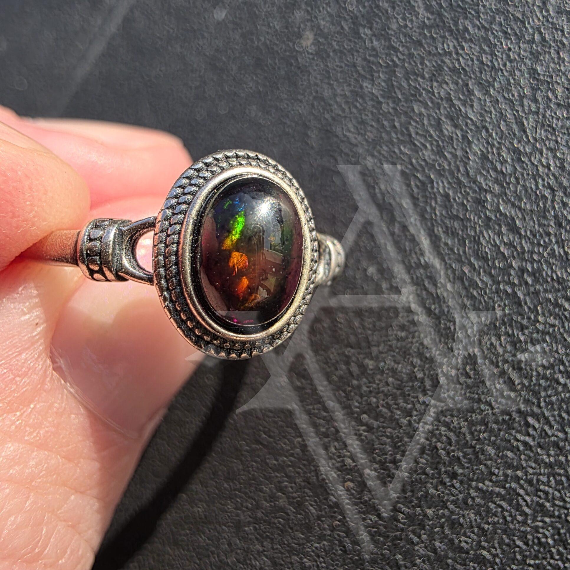 Bague argent 925 opale reglable artefact de vala