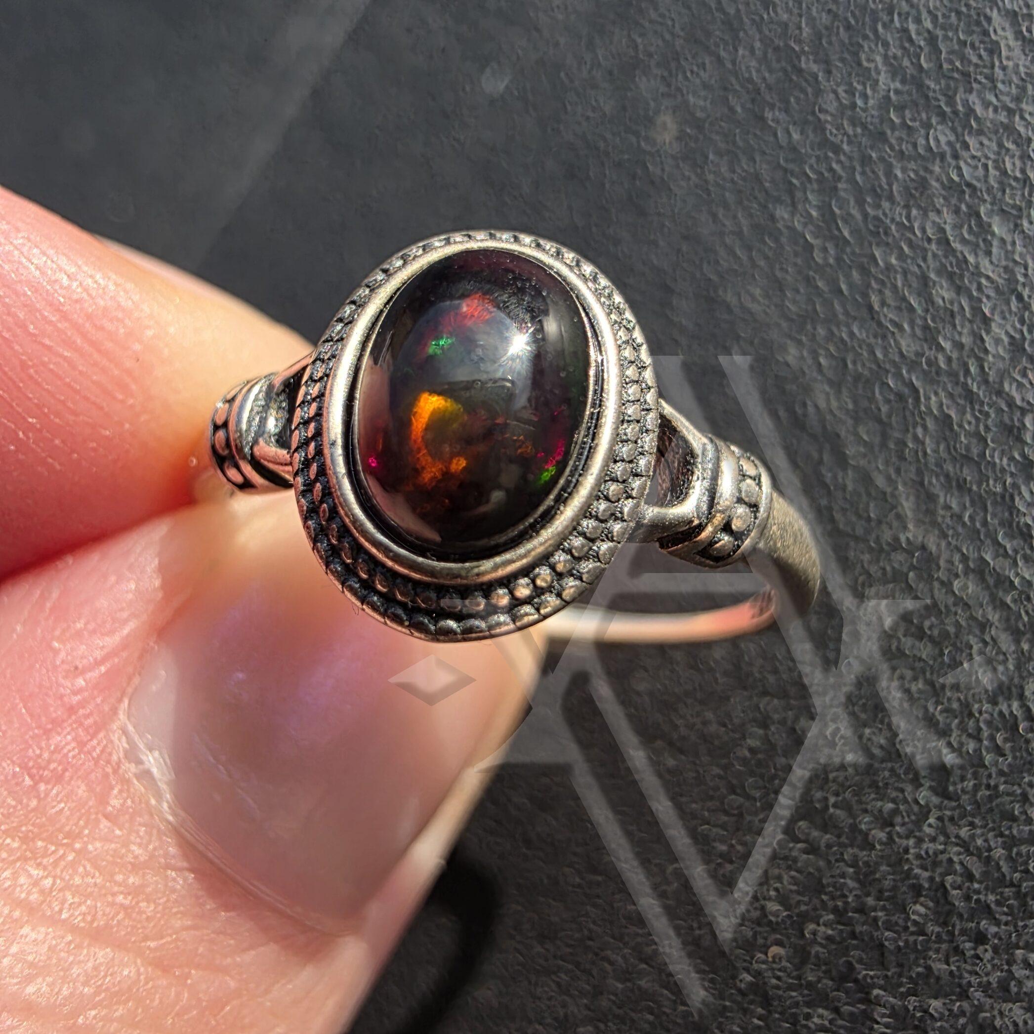 Bague argent 925 opale reglable artefact de vala