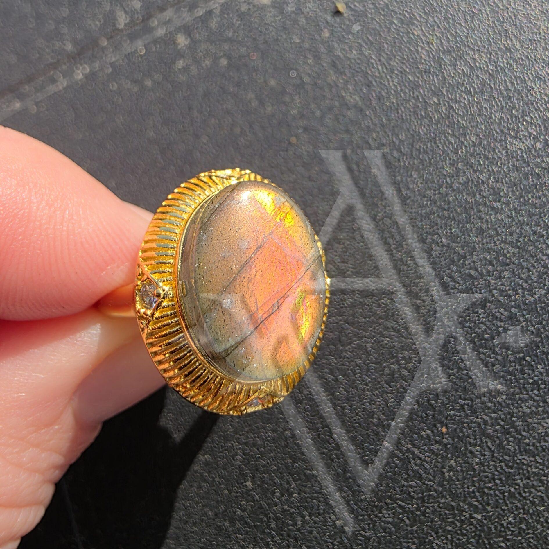 Bague argent 925 labradorite reglable artefact de vala