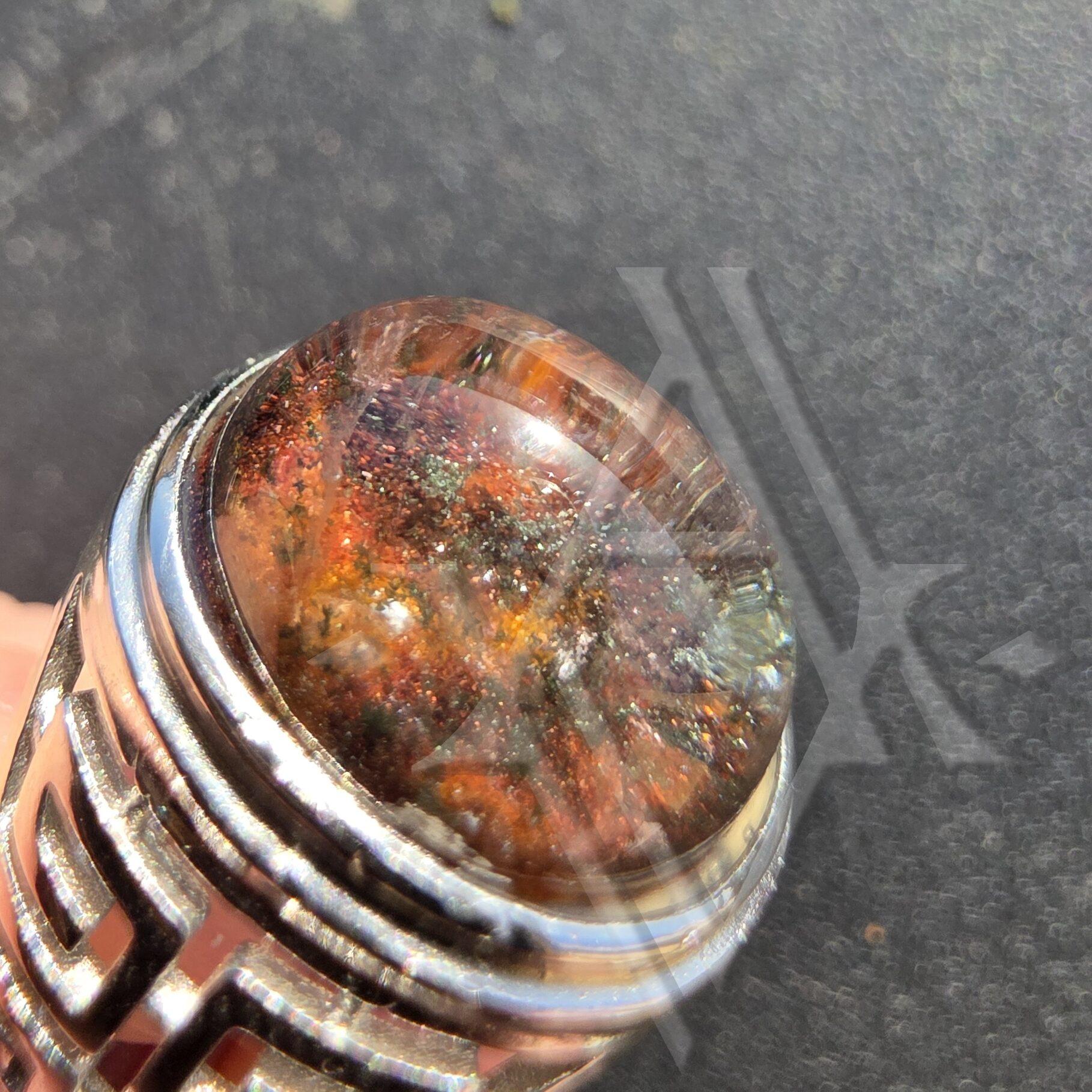 Bague argent 925 lodolite reglable artefact de vala