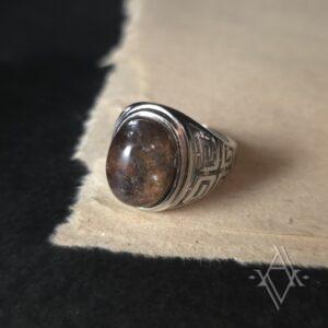 Bague argent 925 lodolite reglable artefact de vala