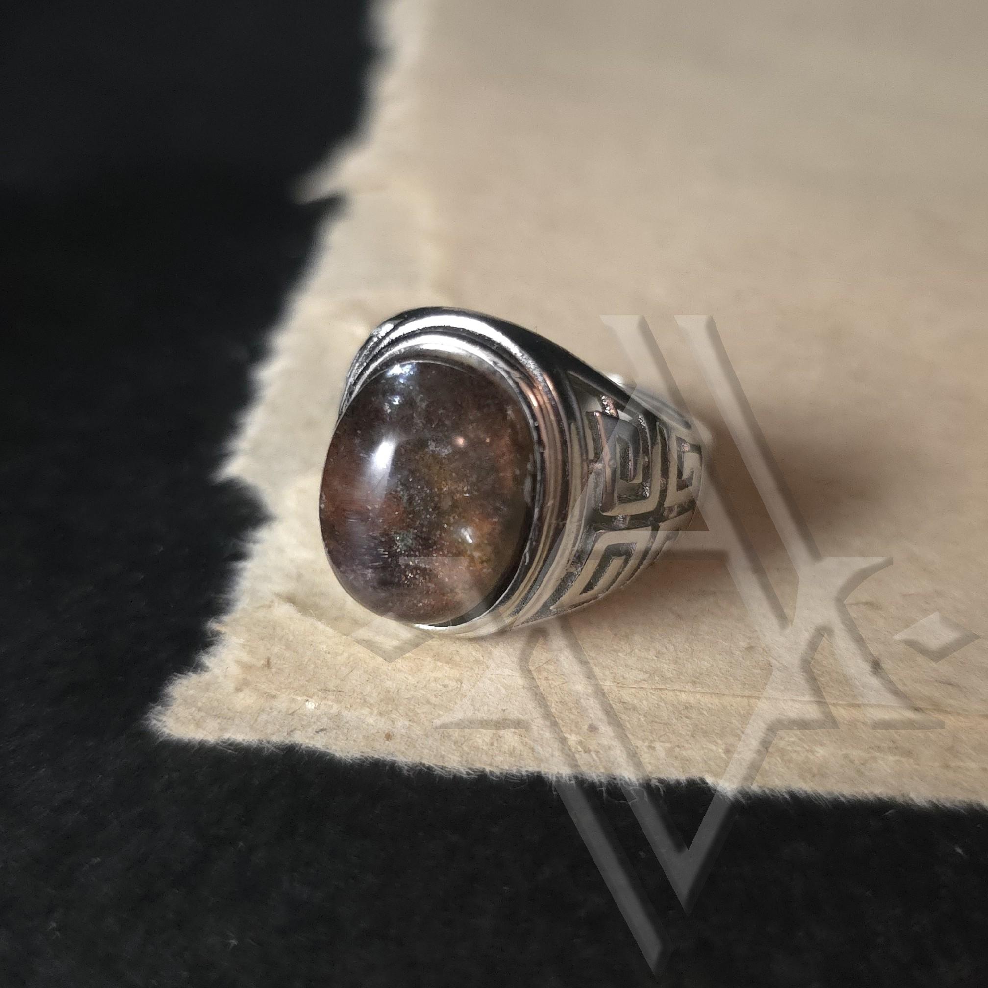 Bague argent 925 lodolite reglable artefact de vala