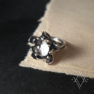 Bague argent 925 quartz a inclusions reglable artefact de vala