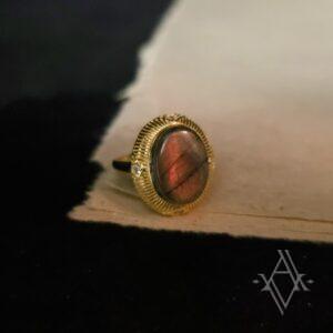 Bague argent 925 labradorite reglable artefact de vala