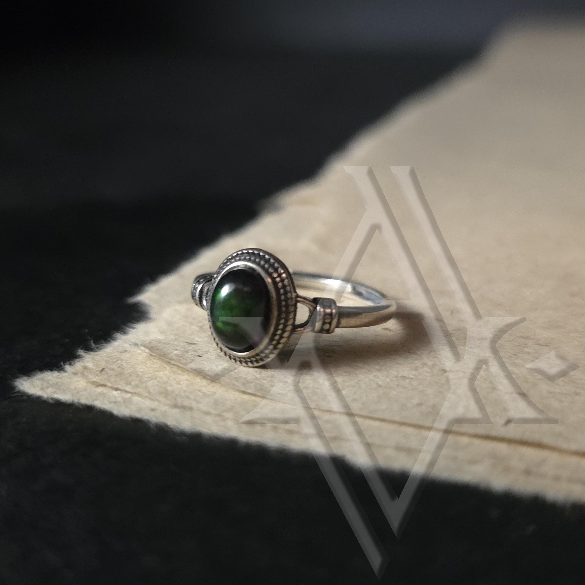 Bague argent 925 opale reglable artefact de vala