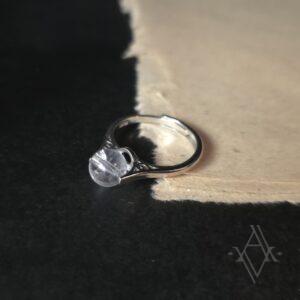 Bague argent 925 quartz anti-stress reglable artefact de vala