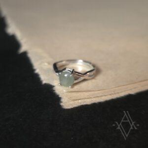 Bague argent 925 jade reglable artefact de vala