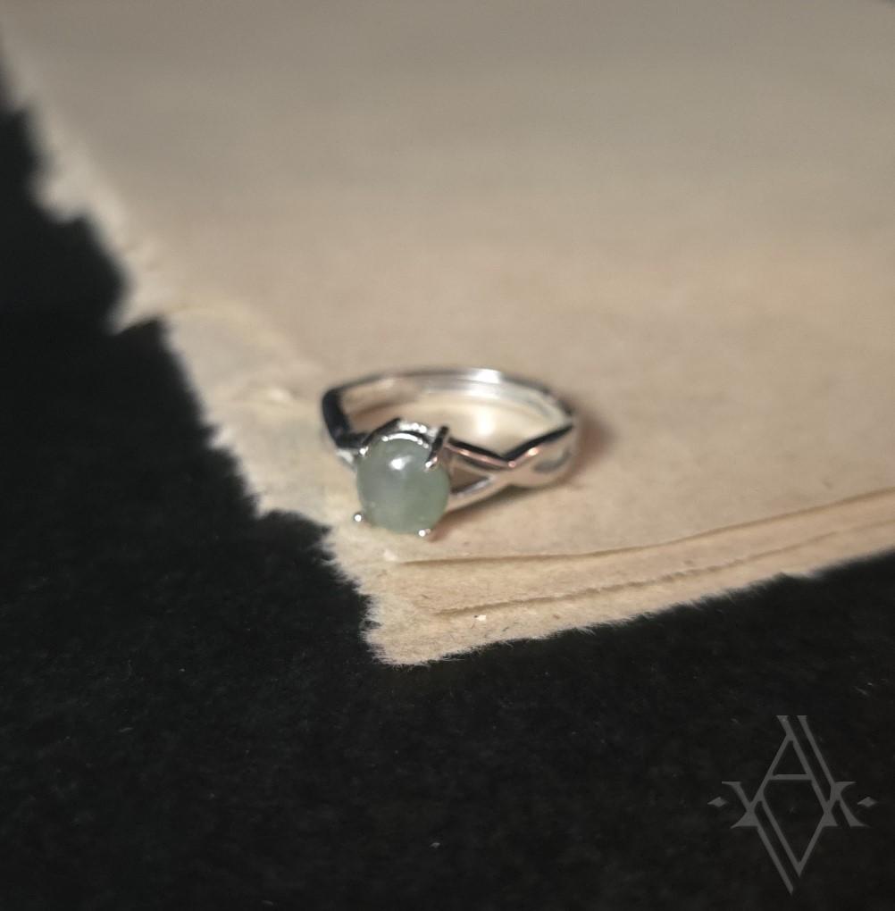 Bague argent 925 jade reglable artefact de vala