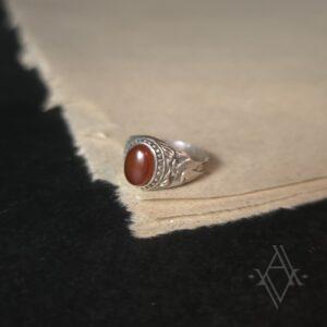 Bague argent 925 cornaline reglable artefact de vala