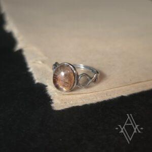 Bague argent 925 lodolite reglable artefact de vala