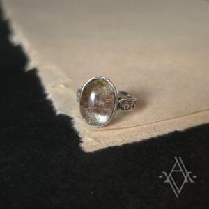 Bague argent 925 lodolite reglable artefact de vala