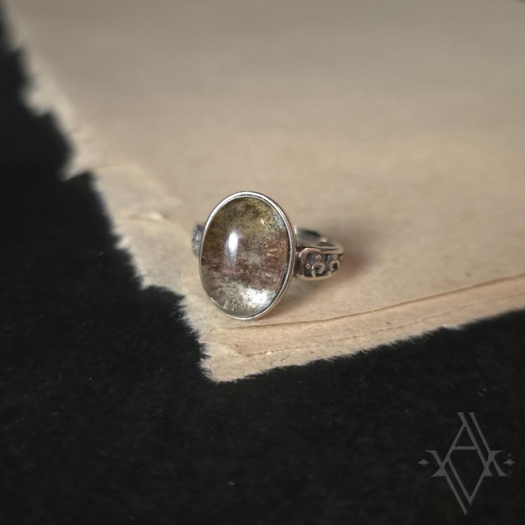 Bague argent 925 lodolite reglable artefact de vala
