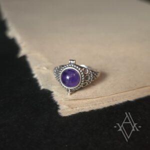 Bague argent 925 améthyste reglable artefact de vala