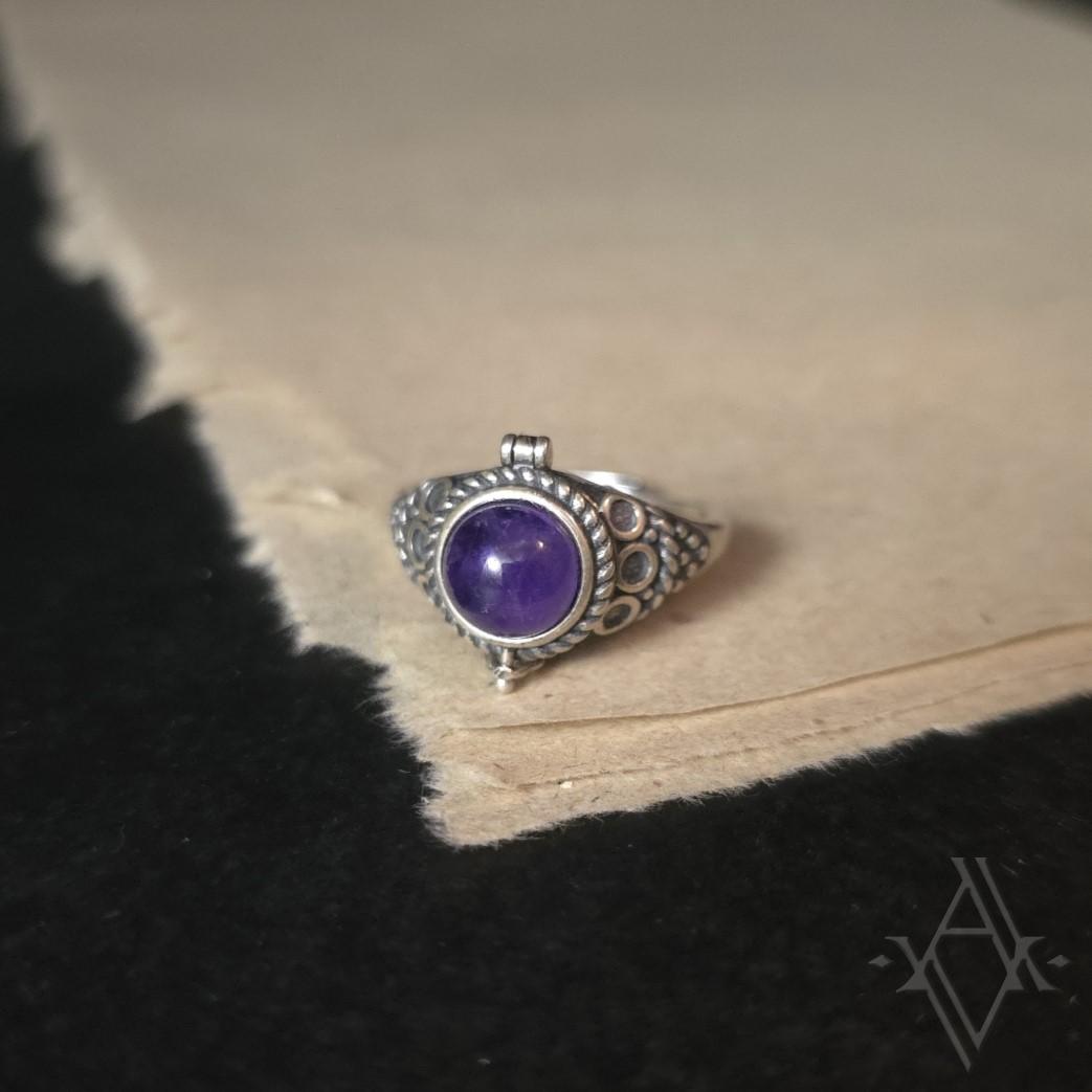 Bague argent 925 améthyste reglable artefact de vala