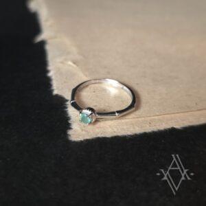Bague argent 925 émeraude reglable artefact de vala