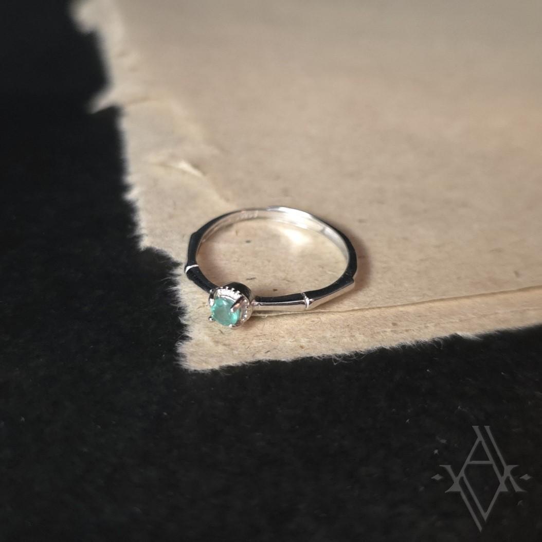 Bague argent 925 émeraude reglable artefact de vala