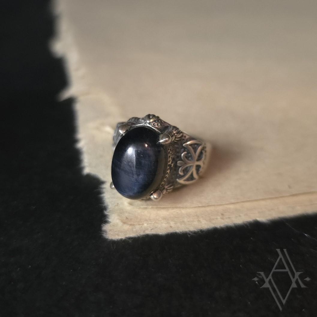 Bague argent 925 Ćil de faucon reglable artefact de vala