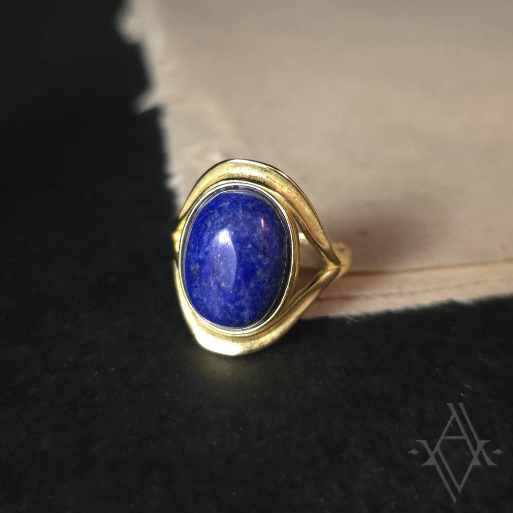 ague argent 925 doré lapiz lazuli reglable artefact de vala