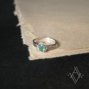Bague argent 925 émeraude reglable artefact de vala