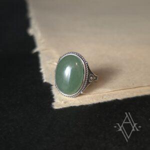 Bague argent 925 aventurine reglable artefact de vala