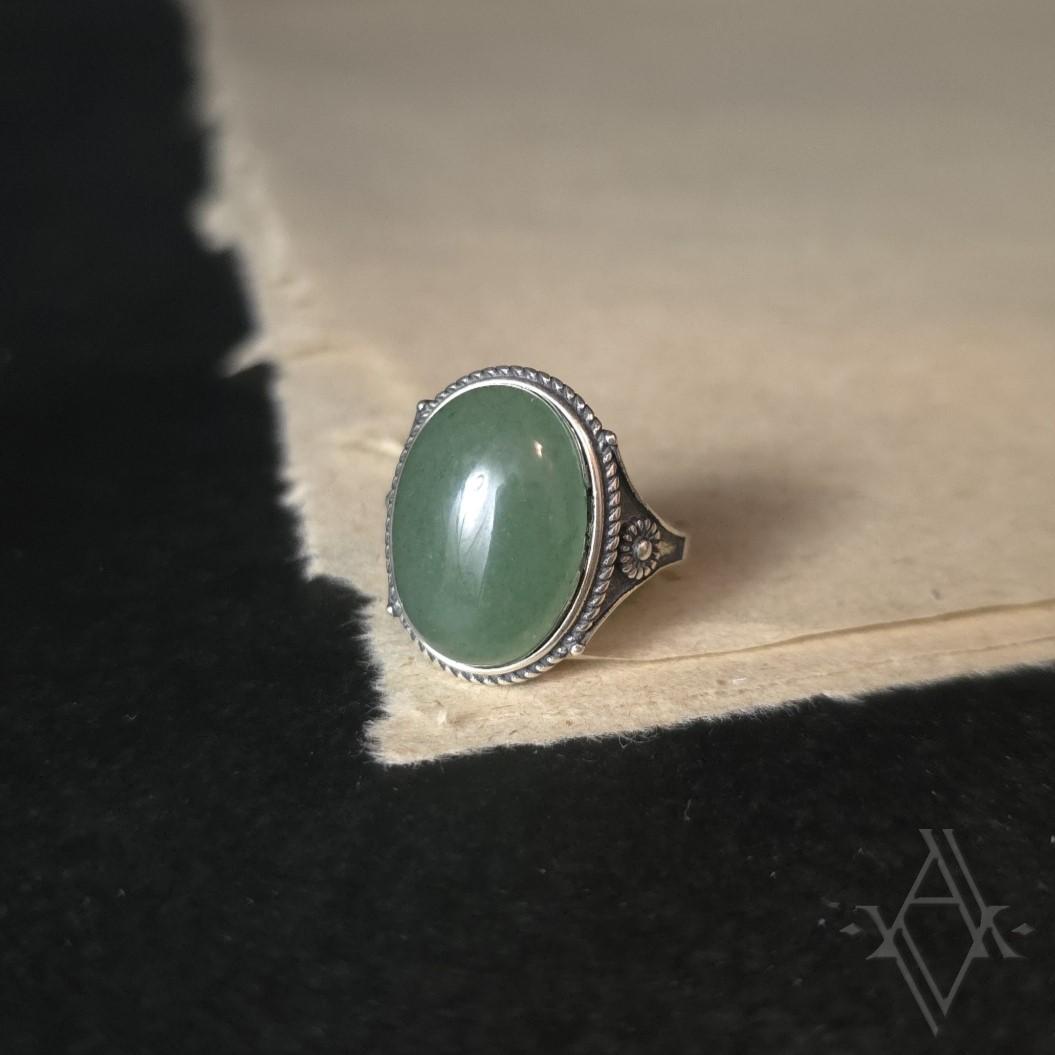 Bague argent 925 aventurine reglable artefact de vala