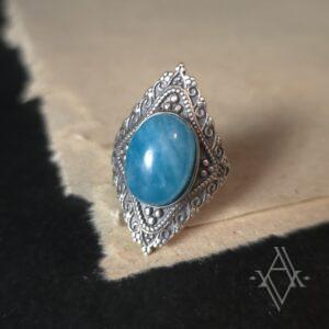 Bague argent 925 amazonite reglable artefact de vala